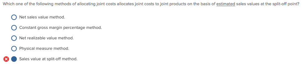 Solved Which one of the following methods of allocating | Chegg.com