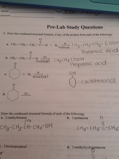 Solved Draw The Condensed Structural Formula For Each 2491