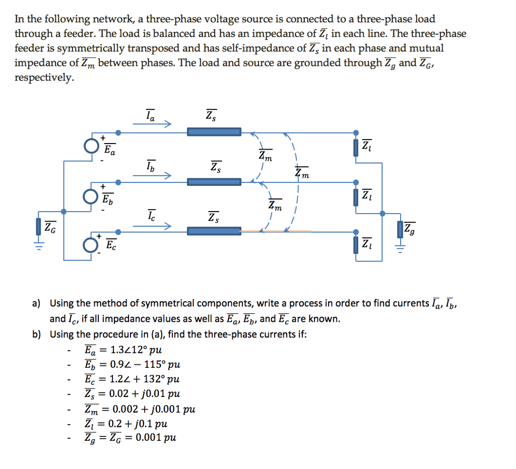 Solved In the following network, a three-phase voltage | Chegg.com