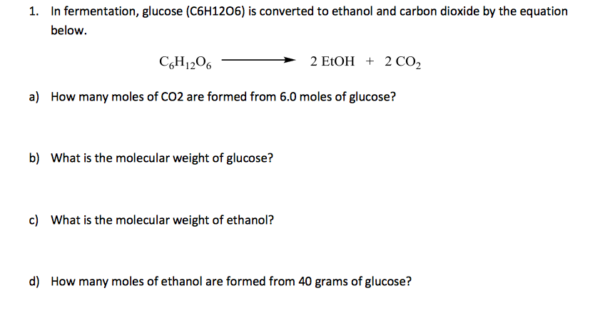 Solved In Fermentation Glucose C6H12O6 Is Converted To Chegg solved-in-fermentation-glucose-c6h12o6-is-converted-to-chegg