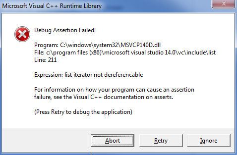 Solved C++ Error running code... Using: Visual Studio | Chegg.com