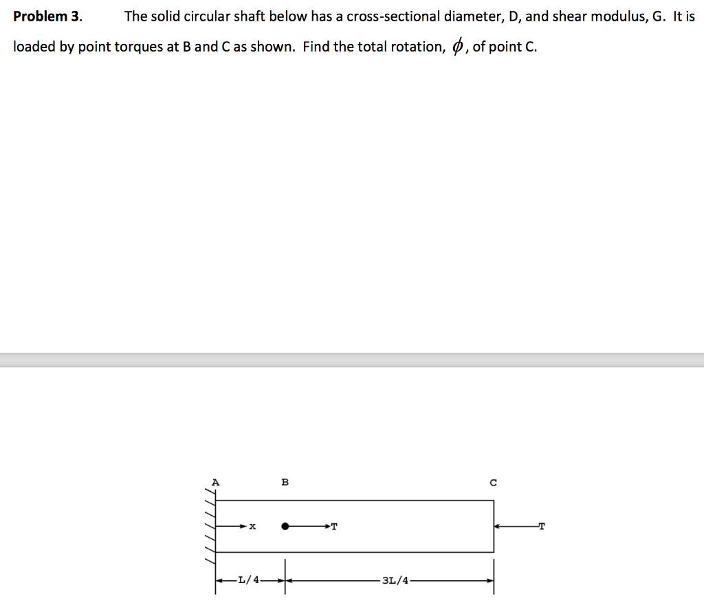Solved Problem 3. The solid circular shaft below has a | Chegg.com
