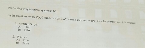 Solved Use the following to answer questions 1-2: In the | Chegg.com