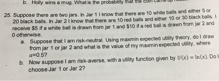 Solved Suppose There Are Two Jars. In Jar 1 I Know That | Chegg.com