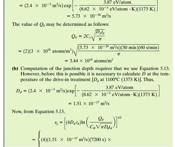 EXAMPLE PROBLEM 5.6 Diffusion of Boron into Silicon | Chegg.com