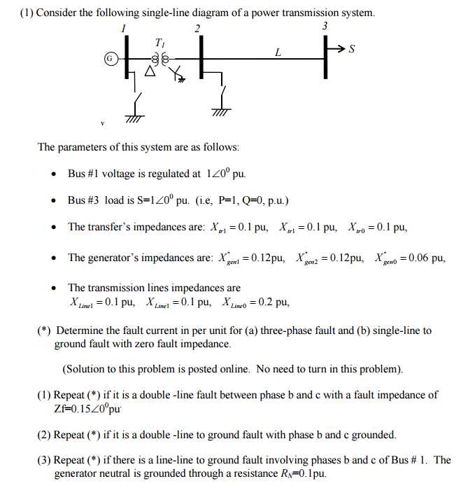 Solved Consider the following single-line diagram of a power | Chegg.com