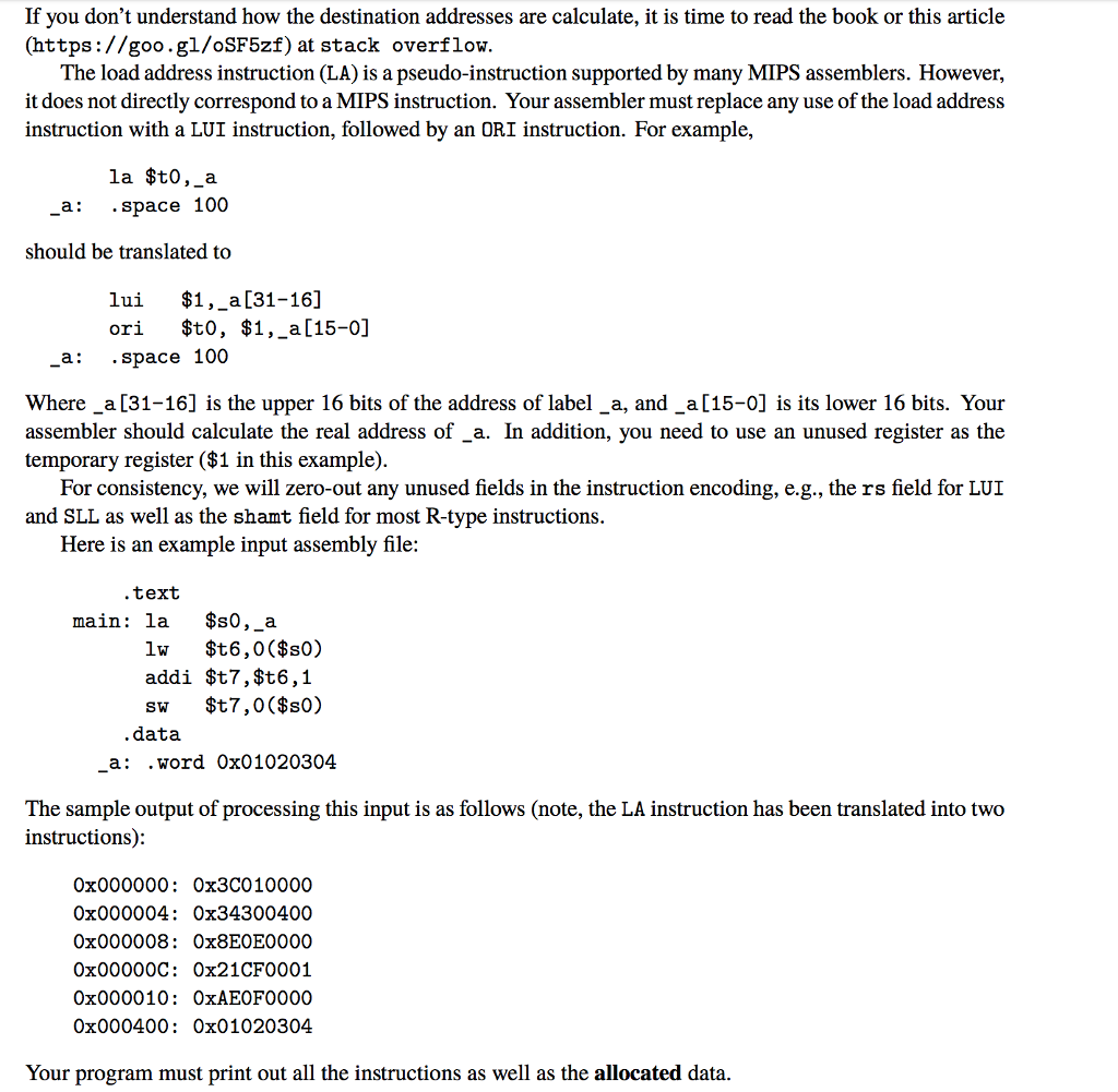 Program Specifications Your job is to create a | Chegg.com