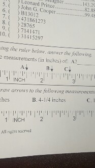 The ruler below, answer the following. | Chegg.com