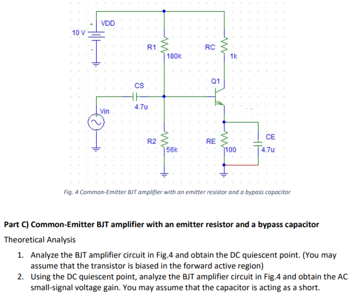 Solved Note For all BJT amplifier circuits, during the