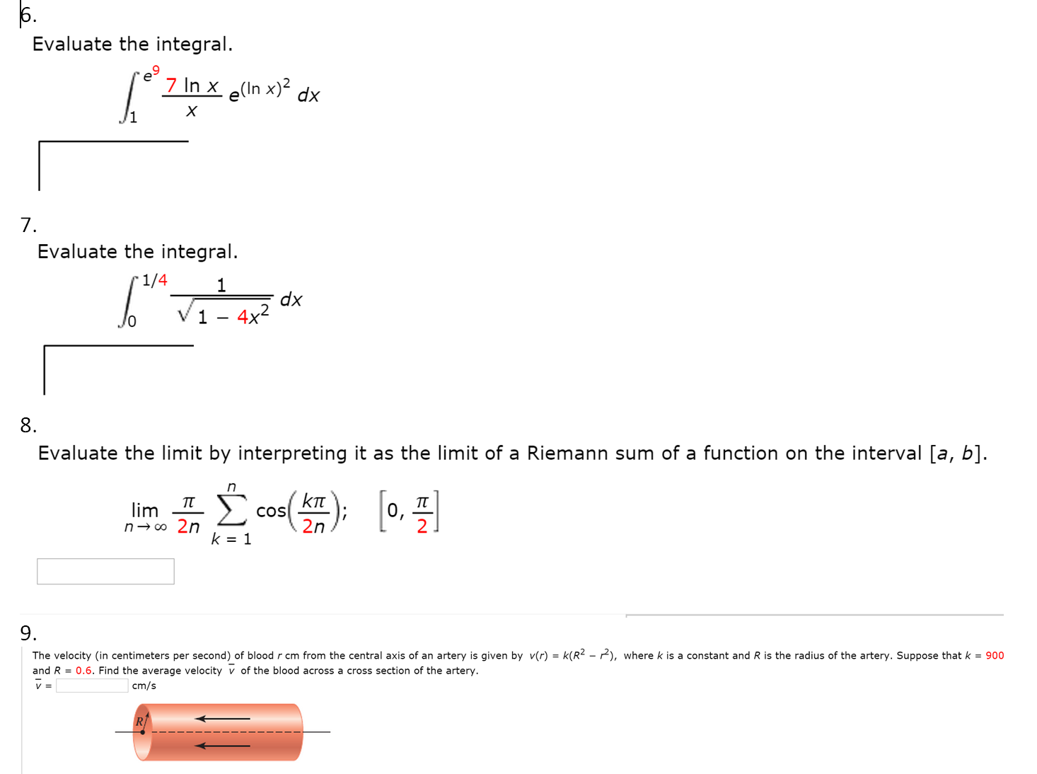 evaluate the integral 7 1 ln x )) 2 x3 dx