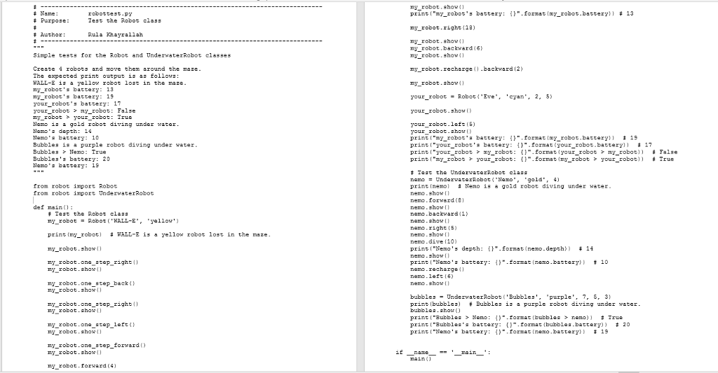 (PYTHON3) PLEASE FOLLOW TEMPLATE PROVIDED Your | Chegg.com
