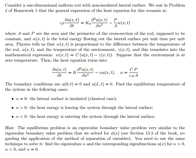 Solved Consider A One Dimensional Uniform Rod With