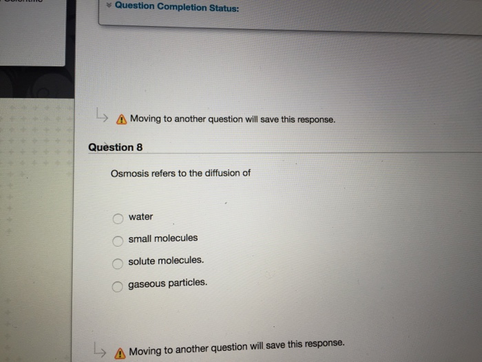 Solved Osmosis refers to the diffusion of water small | Chegg.com