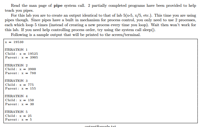 Read the man page of pipe system call. 2 partially | Chegg.com