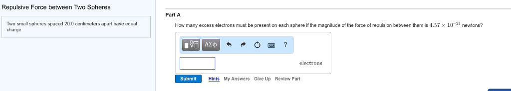 Solved: Two Small Spheres Spaced 20.0 Centimeters Apart Ha... | Chegg.com