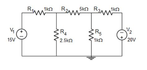 Solved Use node analysis to predict the node voltages of the | Chegg.com