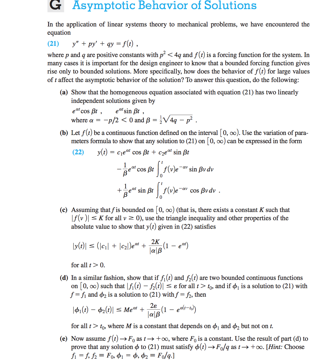 In the application of linear systems theory to | Chegg.com