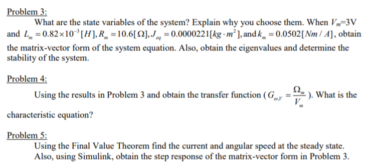 Solved Problem 3: What are the state variables of the | Chegg.com