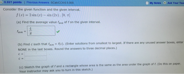 Solved 0.33/1 points | Previous Answers scalcCC4 6.5.009 My | Chegg.com