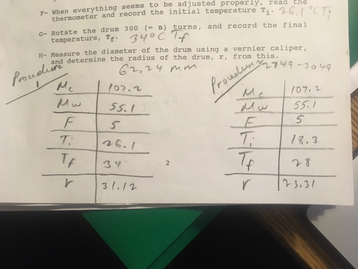 Solved Physics lab Mechanical equivalent of heat I need