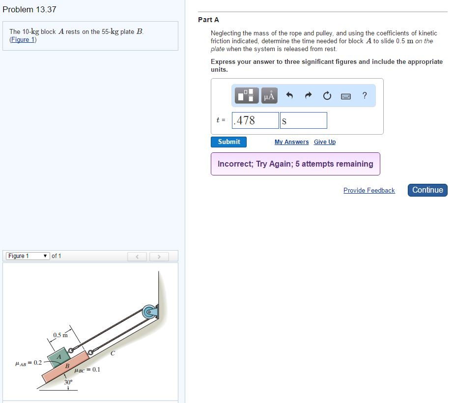 Solved The 10-kg block A rests on the 55-kg plate B. (Figure | Chegg.com