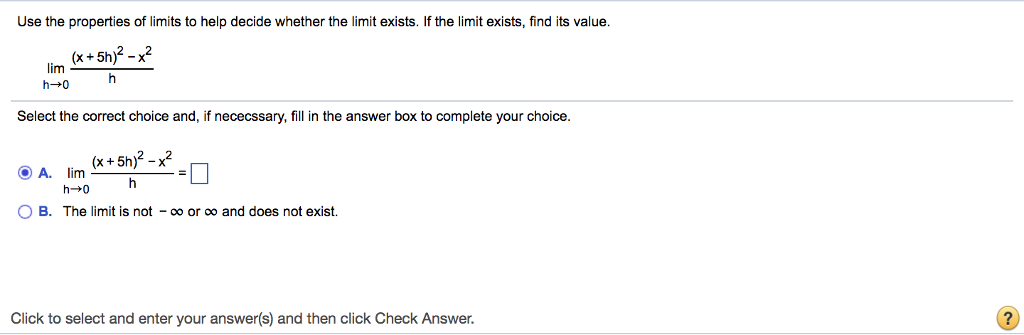 Solved Use The Properties Of Limits To Help Decide Whether | Chegg.com