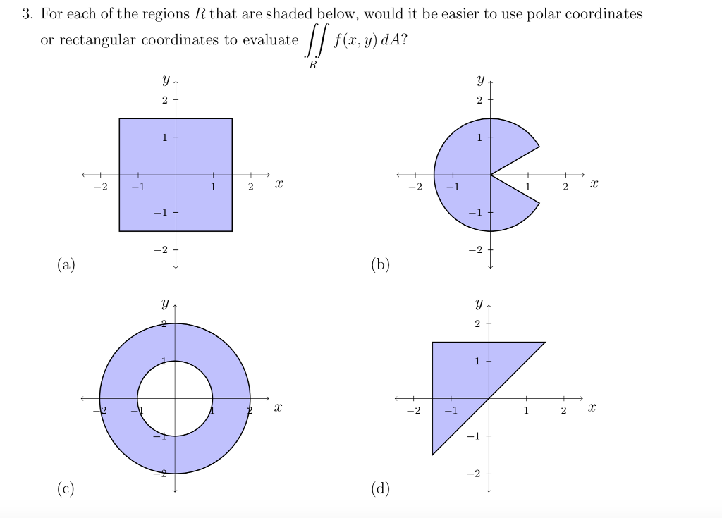 Solved 3. For each of the regions R that are shaded below, | Chegg.com