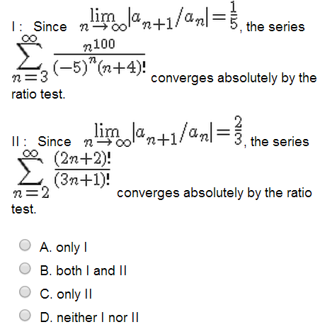 Solved Since an+1/an = 1/ 5,the series n100/(-5)n(n+4)! | Chegg.com