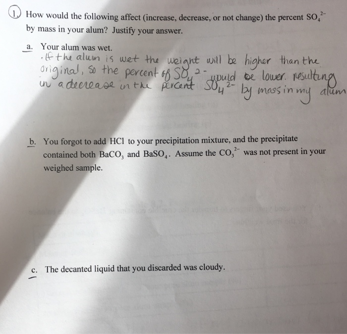 Solved How would the following affect (increase, decrease, | Chegg.com