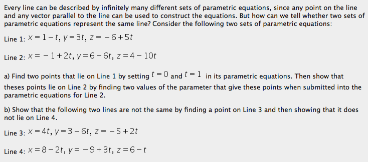 Solved Every line can be described by infinitely many | Chegg.com