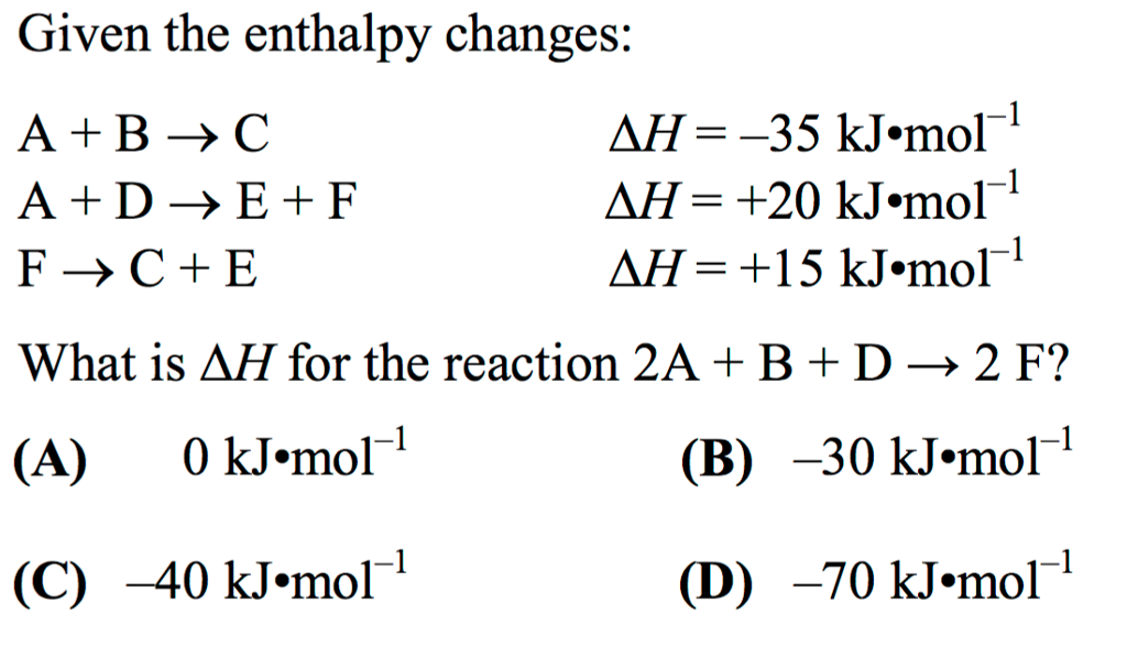 Solved Given The Enthalpy Changes: A + B Rightarrow C Delta | Chegg.com