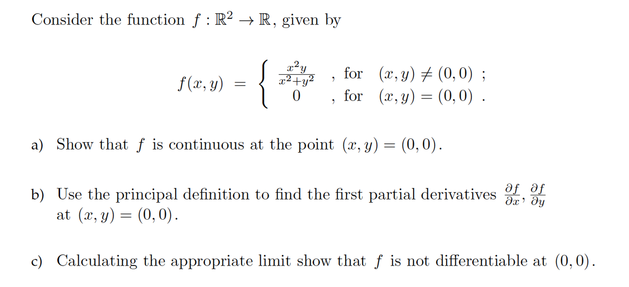 Solved Consider The Function F R 2 Rightarrow R Given By