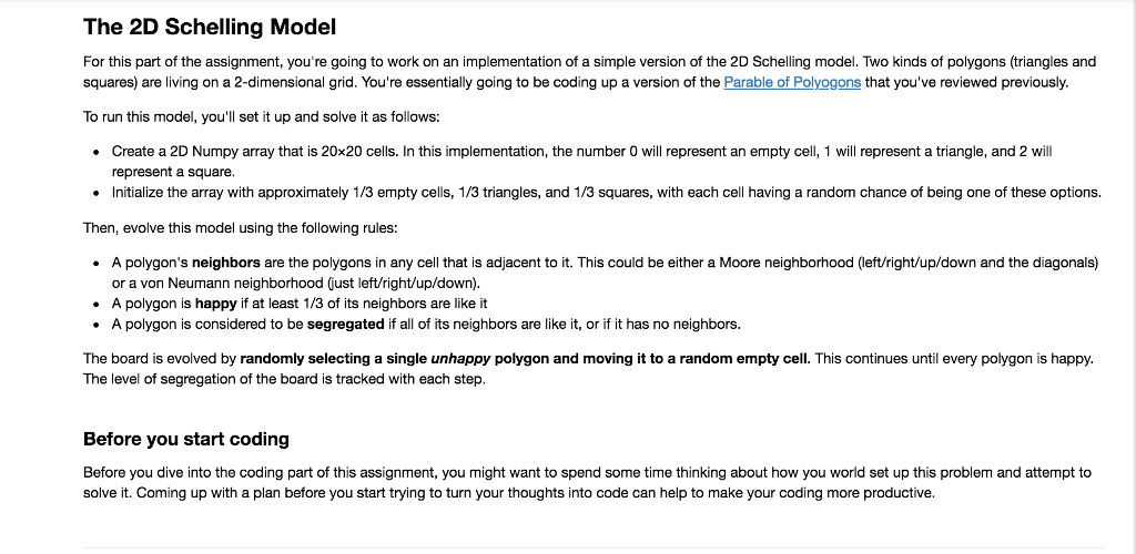 Agent Based Modelling in python. All instructions are | Chegg.com