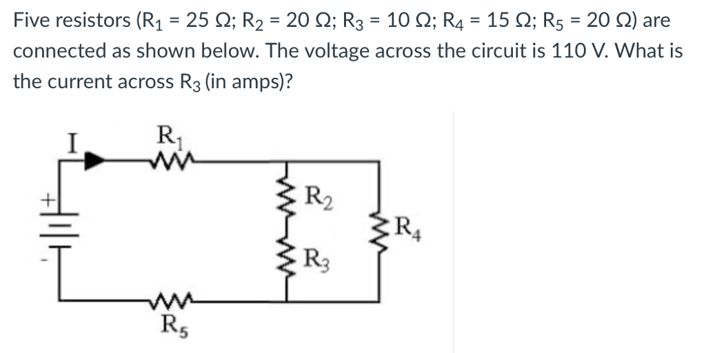 Solved Five resistors (R1-25 ?: R2-20 ?; R3-10 ?; R4-15 ?; | Chegg.com