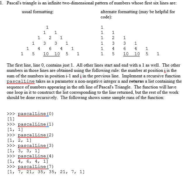 1 Pascal S Triangle Infinite Two Dimensional Pattern Numbers Whose ...