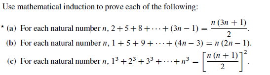 Solved Use Mathematical Induction To Prove Each Of The | Chegg.com