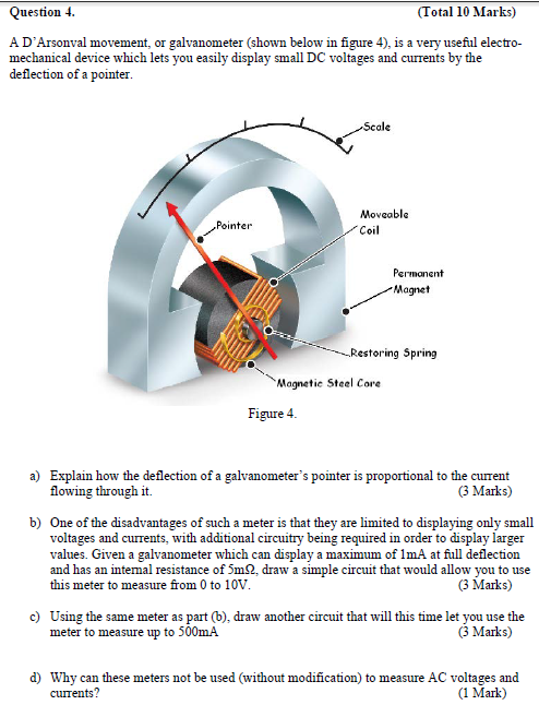 Solved Question 4. (Total 10 Marks) A D'Arsonval movement