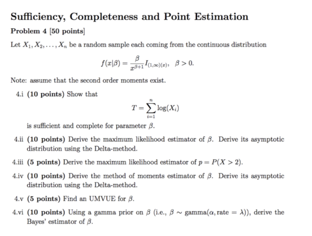 Solved Sufficiency, Completeness and Point Estimation | Chegg.com