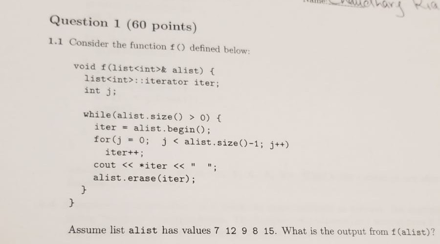 Solved Question 1 (60 points) 1.1 Consider the function f ) | Chegg.com