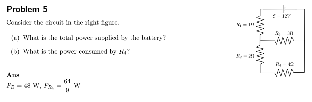 Solved Problem 5 E= 12V Consider the circuit in the right | Chegg.com