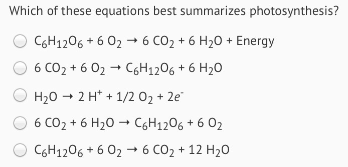 Solved Which of these equations best summarizes | Chegg.com