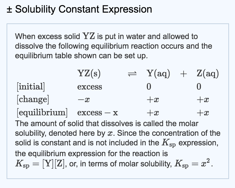 Solved Express Ksp In Terms Of Molar Solubility X For A Ea2