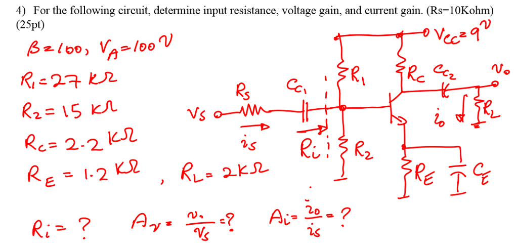 Solved 4) For the following circuit, determine input | Chegg.com