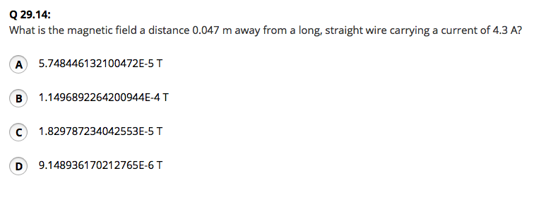 Solved What is the magnetic field a distance 0.047 m away | Chegg.com