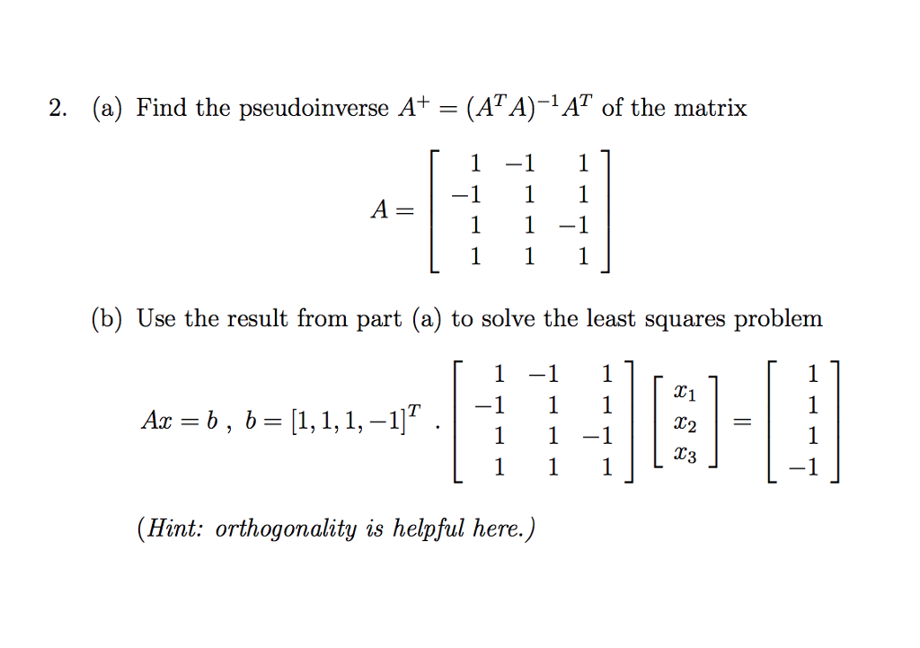 pseudo inverse of sum of matrices