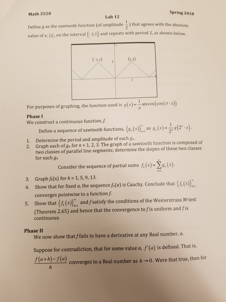 Math 3520 Define g as the sawtooth function (of