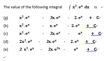 integral e x2 x