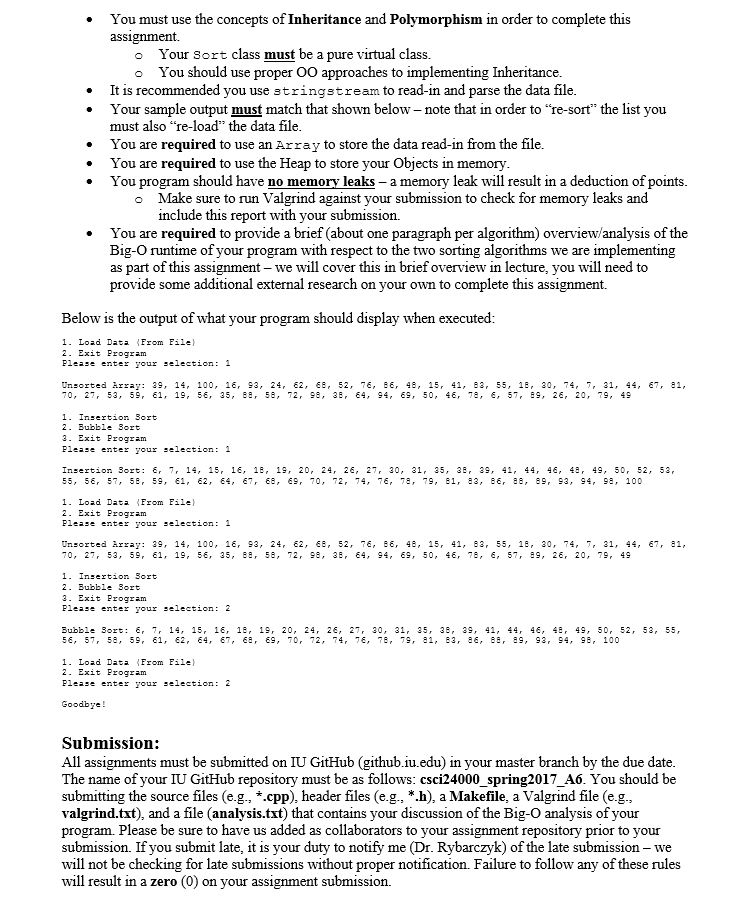 This sixth and final assignment will allow you to put | Chegg.com