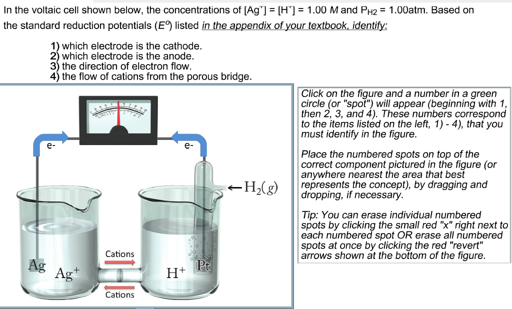 Solved In The Voltaic Cell Shown Below, The Concentrations | Chegg.com