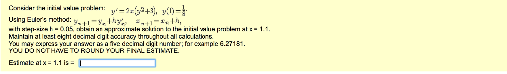Solved Consider The Initial Value Problem Y 2x y 2 Chegg